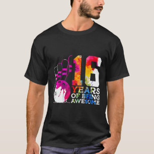 16 Years Of Being Awesome Bowling 16th Birthday T-Shirt