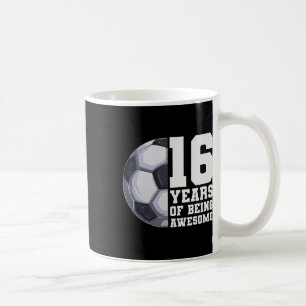 16 Years Of Being Awesome Boys Soccer 16th Birthda Coffee Mug