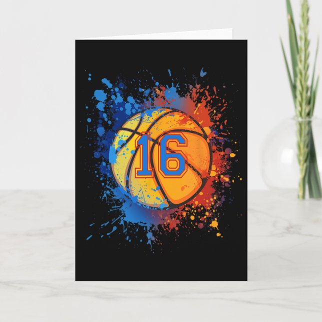 16 Years Old 16th Birthday Sketll Gift For Boys Pa Card (Front)