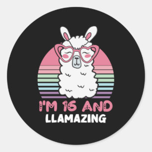 16 Years Old Bday Llamazing 16th Birthday Llama Classic Round Sticker