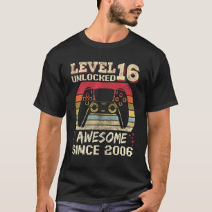 16 Years Old  Gamer Man Birthday 16 Level Unlocked T-Shirt