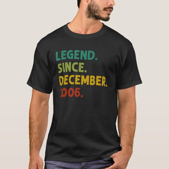16 Years Old  Legend Since December 2006 16th Birt T-Shirt (Front)