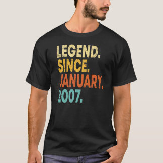 16 Years Old  Legend Since January 2007 16th Birth T-Shirt