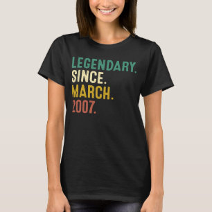 16 Years Old Legend Since March 2007 16th Birthda T-Shirt