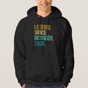 16 Years Old  Legend Since October 2006 16th Birth Hoodie