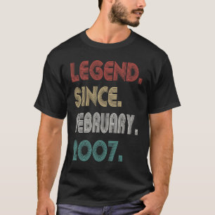 16 Years Old Vintage Legend Since February 2007 16 T-Shirt