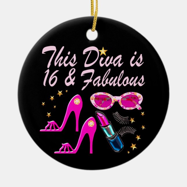 16 YR OLD PRIMA DONNA CERAMIC TREE DECORATION (Front)