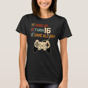 16 Yrs Old Boy Video Gamer Birthday Party 16th Bi T-Shirt