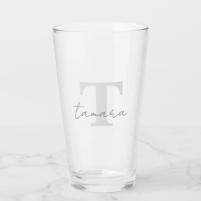 16oz Custom Pint Glass with Your Personalised Name (Front)