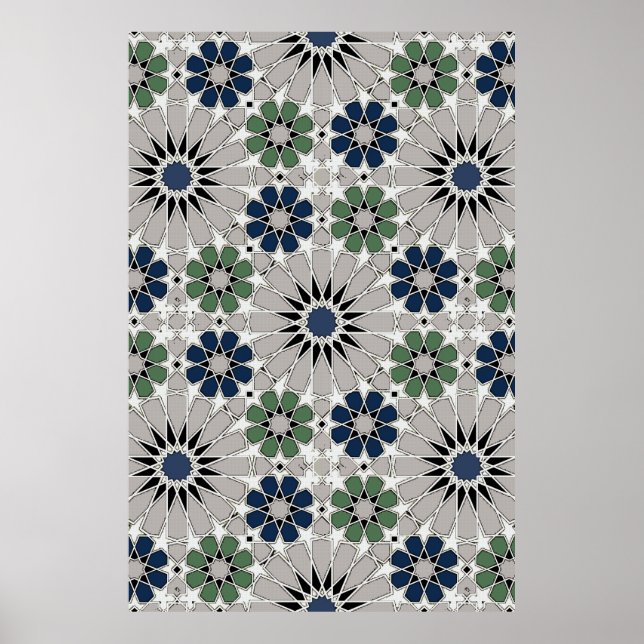 16s and 8s Rosettes Moroccan Style 4 Upscaled Poster (Front)