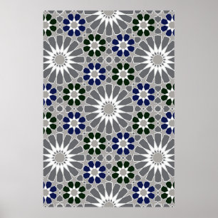 16s and 8s Rosettes Moroccan Style 5 Upscaled Poster