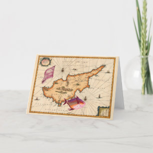 16th/17th Century Nautical Map Happy Birthday Card