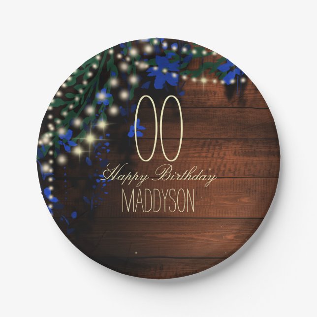 16th 18th 21st 30th 40th 50th 60th 70th Birthday Paper Plate (Front)