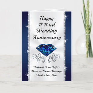 16th, 65th or 22nd Wedding Anniversary Cards