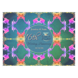 16th Anniversary Wax, Statice Flower  Tablecloth