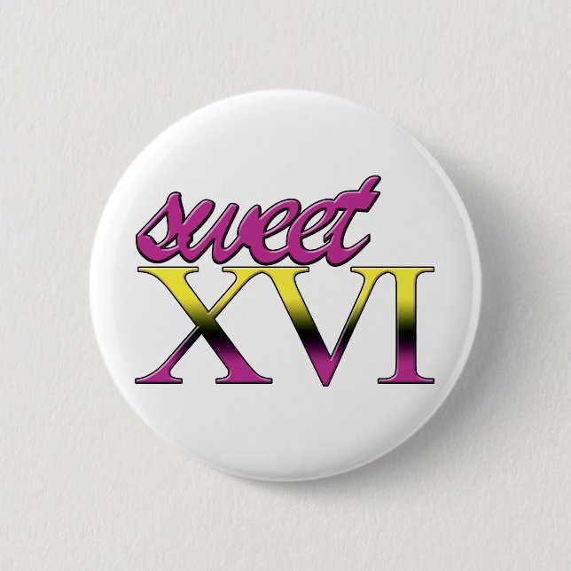 16th Birthday 6 Cm Round Badge (Front)
