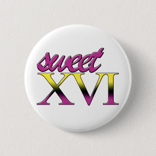 16th Birthday 6 Cm Round Badge