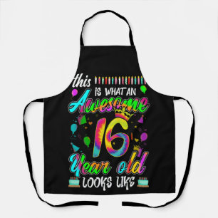 16th Birthday Awesome 16 Year Old Looks Like Apron