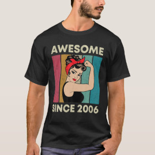 16Th Birthday Awesome Since 2006 Vintage Retro Wom T-Shirt