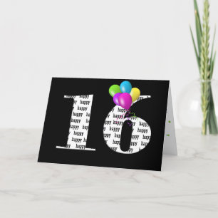 16th birthday balloon bouquet card