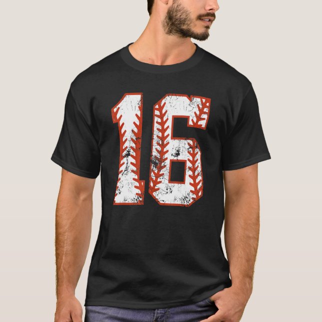 16th Birthday Baseball Sixteen 16 Year Old Boy Gir T-Shirt (Front)