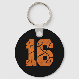 16th Birthday Basketball Boys Kids Key Ring