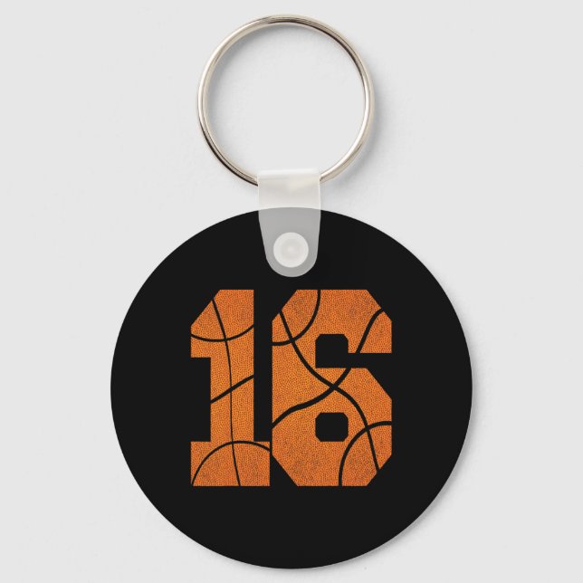 16th Birthday Basketball Boys Kids  Key Ring (Front)