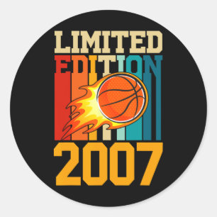 16th Birthday Basketball Limited Edition 2007 Fun  Classic Round Sticker