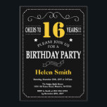 16th Birthday Black and Yellow Chalkboard Invitation<br><div class="desc">16th Birthday Invitation Black and Yellow Typography. Chalkboard. Black and White Background. Adult Birthday. Male Men or Women Birthday. Kids Boy or Girl Lady Teen Teenage Bday Invite. 13th 15th 16th 18th 20th 21st 30th 40th 50th 60th 70th 80th 90th 100th. Any Age. For further customisation, please click the "Customise...</div>