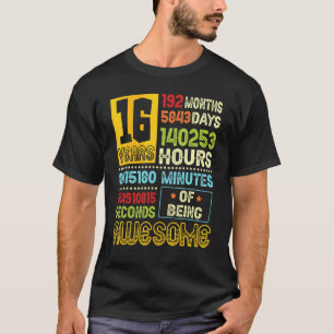 16th Birthday Boy 16 Years Of Being Awesome Made I T-Shirt