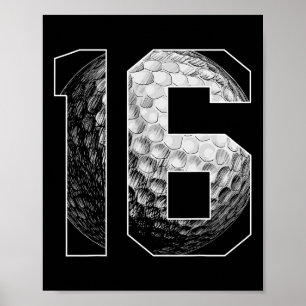 16th Birthday Boy Golf Player Golf 16 Years Old  Poster