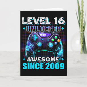16th Birthday Boy Level 16 Gamer 16 Year Video Gam Card