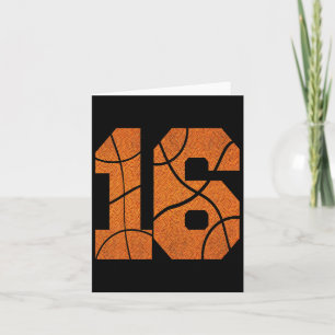16th Birthday Bysketbyll Boys Kids  Card