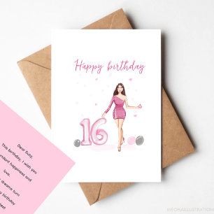 16th birthday card, card
