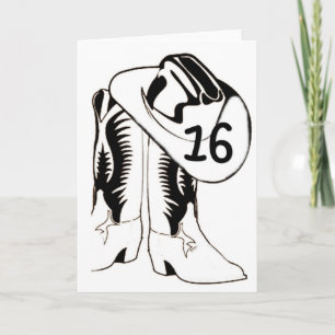 "16th BIRTHDAY" COUNTRY WESTERN STYLE Card