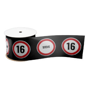 16th birthday CUSTOM AGE and NAME Satin Ribbon