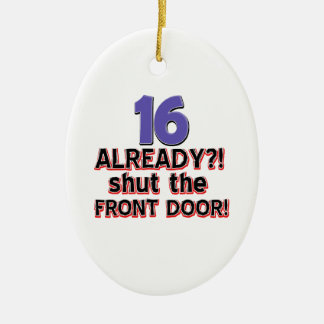 16th birthday designs ceramic tree decoration