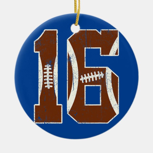 16th Birthday Football Lovers Bdy Boy 16 Year Old Ceramic Tree Decoration (Front)