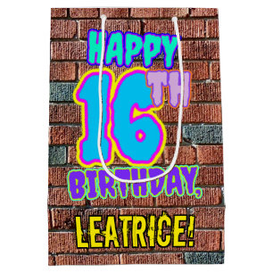 16th Birthday: Fun, Urban Graffiti Inspired Look Medium Gift Bag