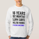 16th Birthday // Funny Boy’s Birthday Countdown T-Shirt<br><div class="desc">Celebrate someone special's birthday with this funny “16 Years of Being Awesome” Countdown TShirt!</div>