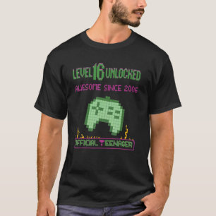 16th Birthday Gamer Boy Awesome Since 2006 Officia T-Shirt