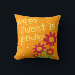 16th Birthday Gifts Cushion<br><div class="desc">Surprise your best friend on their birthday with a gift. Cute flowers designed throw pillow is great for birthdays gift. Extend your birthday wishes, love and share their happiness together on this special occasions with a birthday greetings card too. The design:- orange colour background, designed with cute flowers, group of...</div>