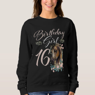 16th Birthday Girl Horse 16 Years Old Bday Sweatshirt