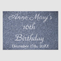 16th Birthday Glittery Sparkle Custom Dusty Blue