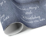 16th Birthday Glittery Sparkle Custom Dusty Blue Wrapping Paper<br><div class="desc">Designed with bright and colourful glittery blue sparkle background! You may change the custom texts as you wish.</div>