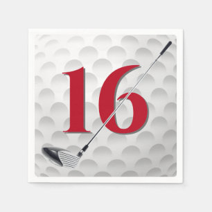 16th Birthday Golf Club Napkins