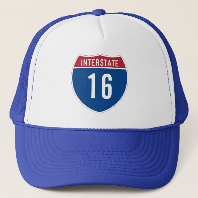 16th Birthday Interstate Sign Trucker Hat (Front)