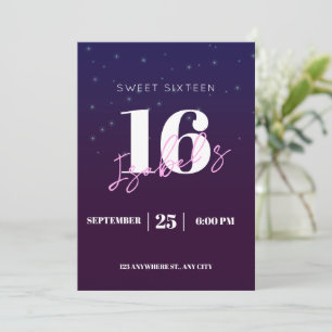 16th Birthday Invitation for girl Digital Sweet 16