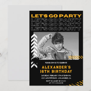 16th birthday invitations Men Photo Spray paint