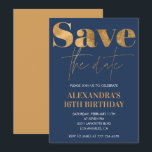 16th birthday invitations Save the date Gold Navy<br><div class="desc">16th birthday invitations Save the date Gold Navy</div>